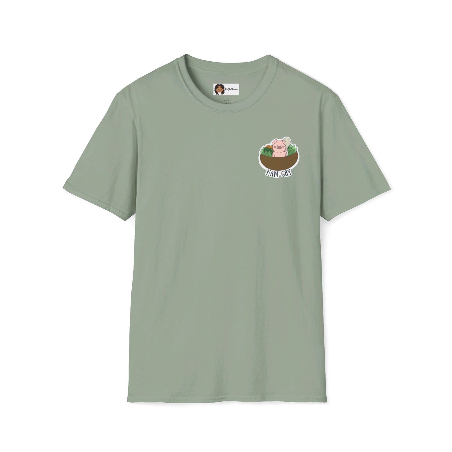 Ham-Gry Pig Pun Hand-Drawn Cartoon Shirt