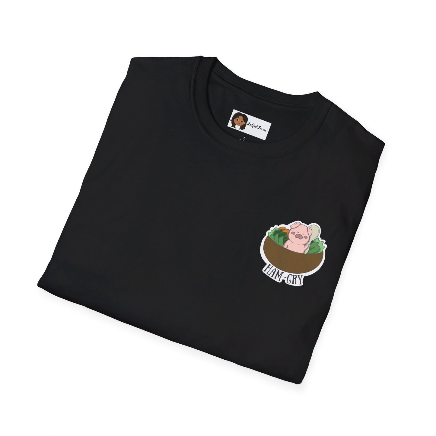 Ham-Gry Pig Pun Hand-Drawn Cartoon Shirt