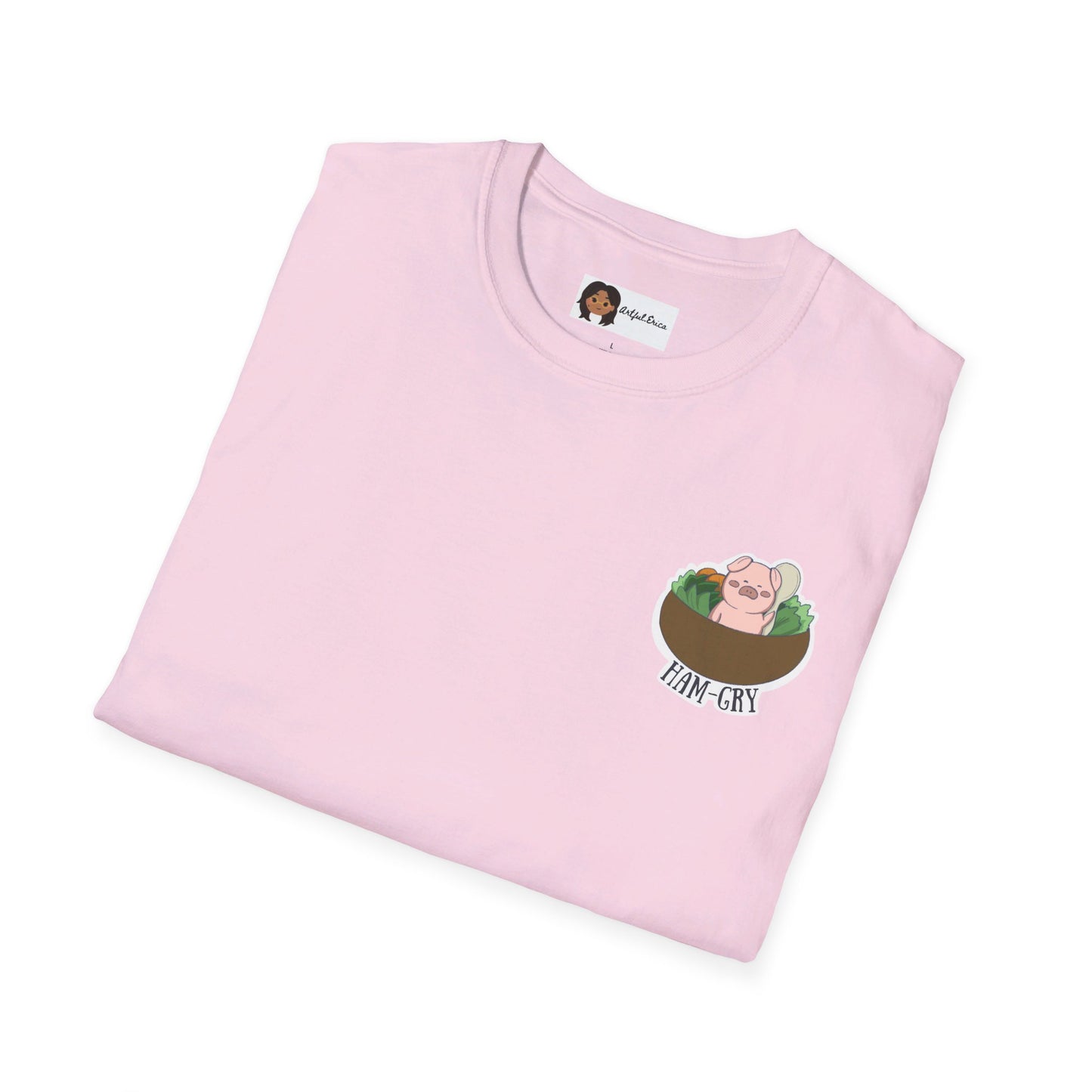 Ham-Gry Pig Pun Hand-Drawn Cartoon Shirt