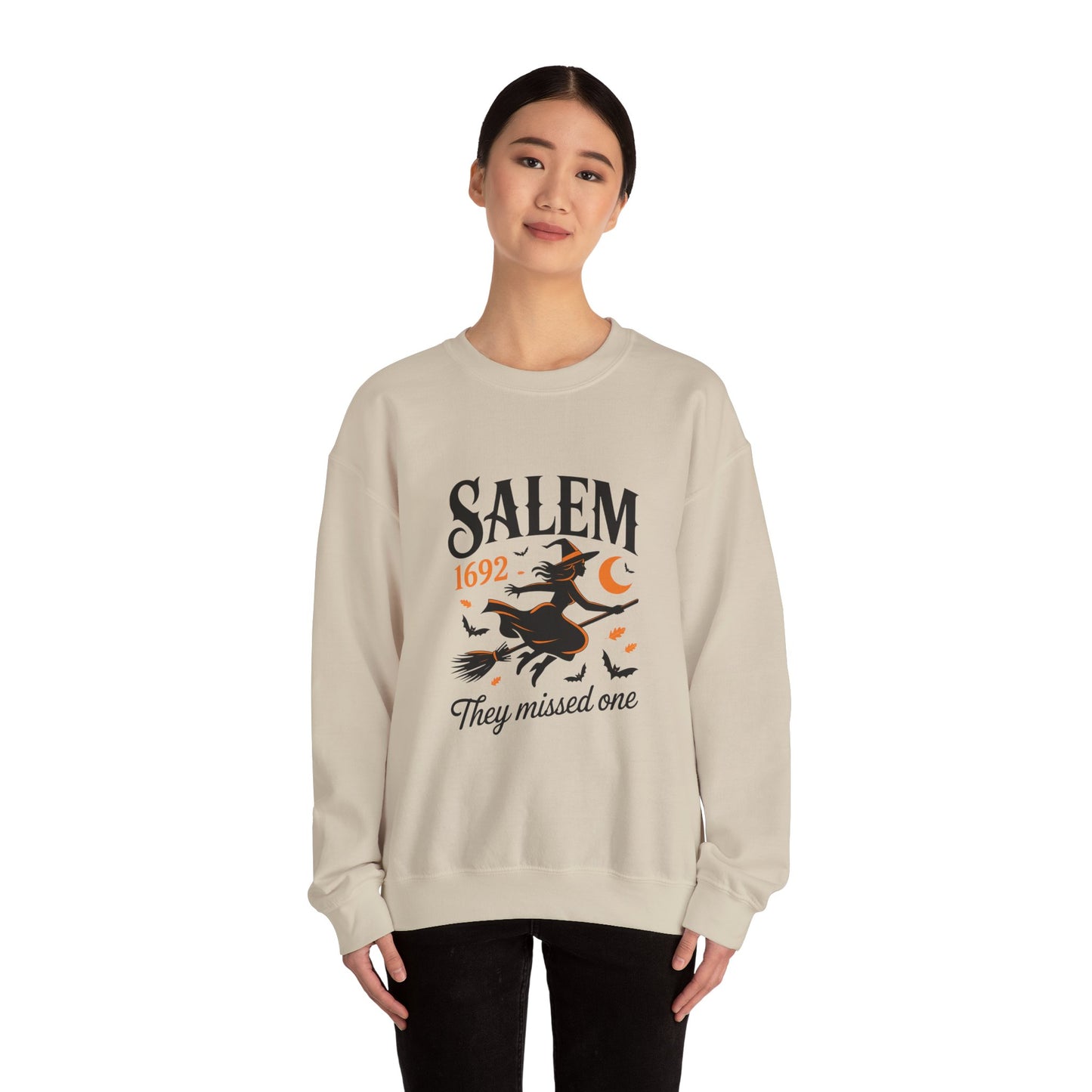 Salem Witchcraft 1692 Crewneck Sweatshirt - "They Missed One" | Halloween Sweatshirt