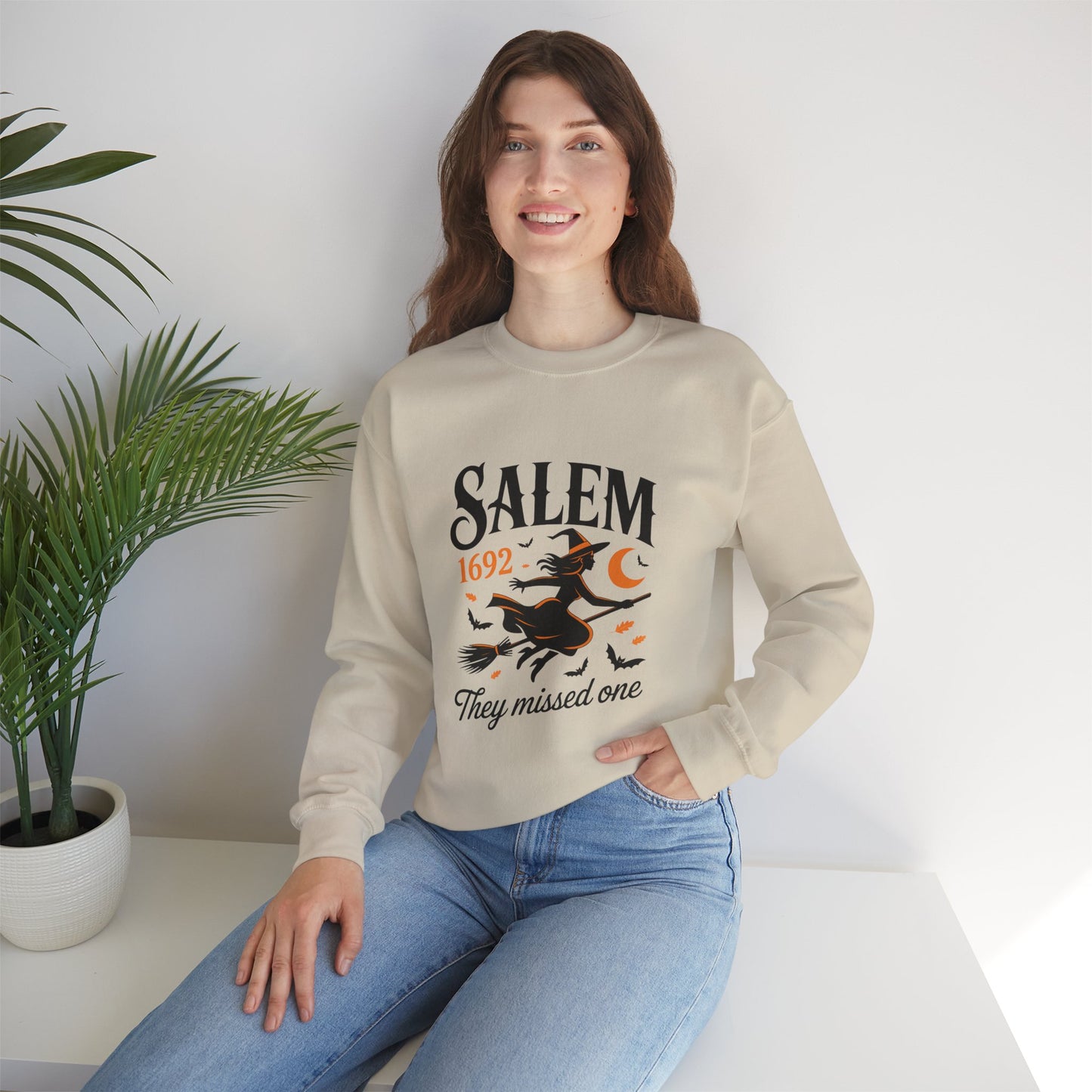 Salem Witchcraft 1692 Crewneck Sweatshirt - "They Missed One" | Halloween Sweatshirt