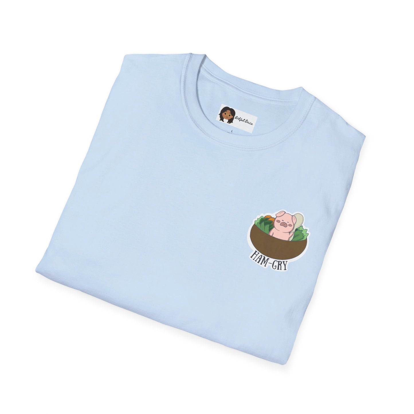 Ham-Gry Pig Pun Hand-Drawn Cartoon Shirt