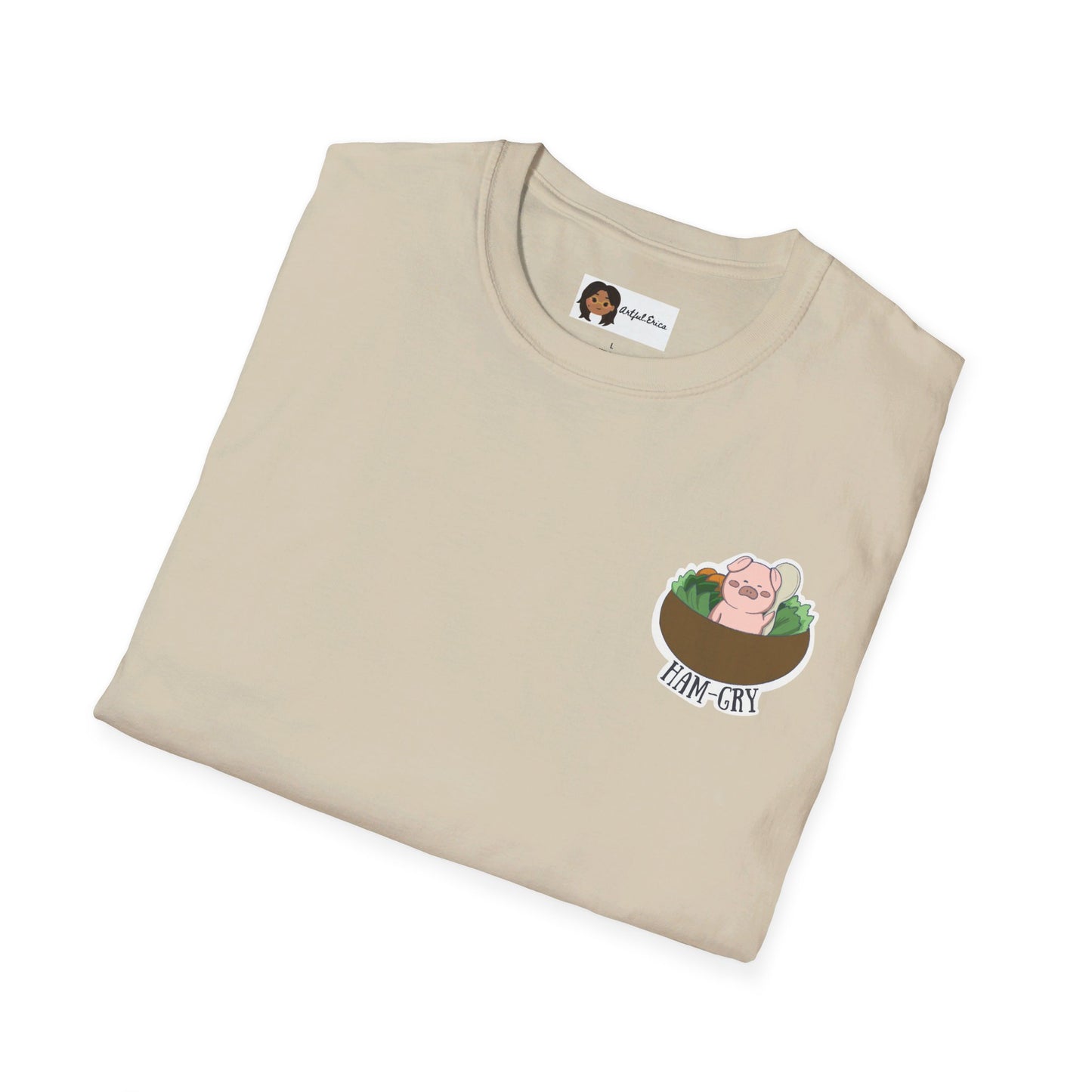 Ham-Gry Pig Pun Hand-Drawn Cartoon Shirt