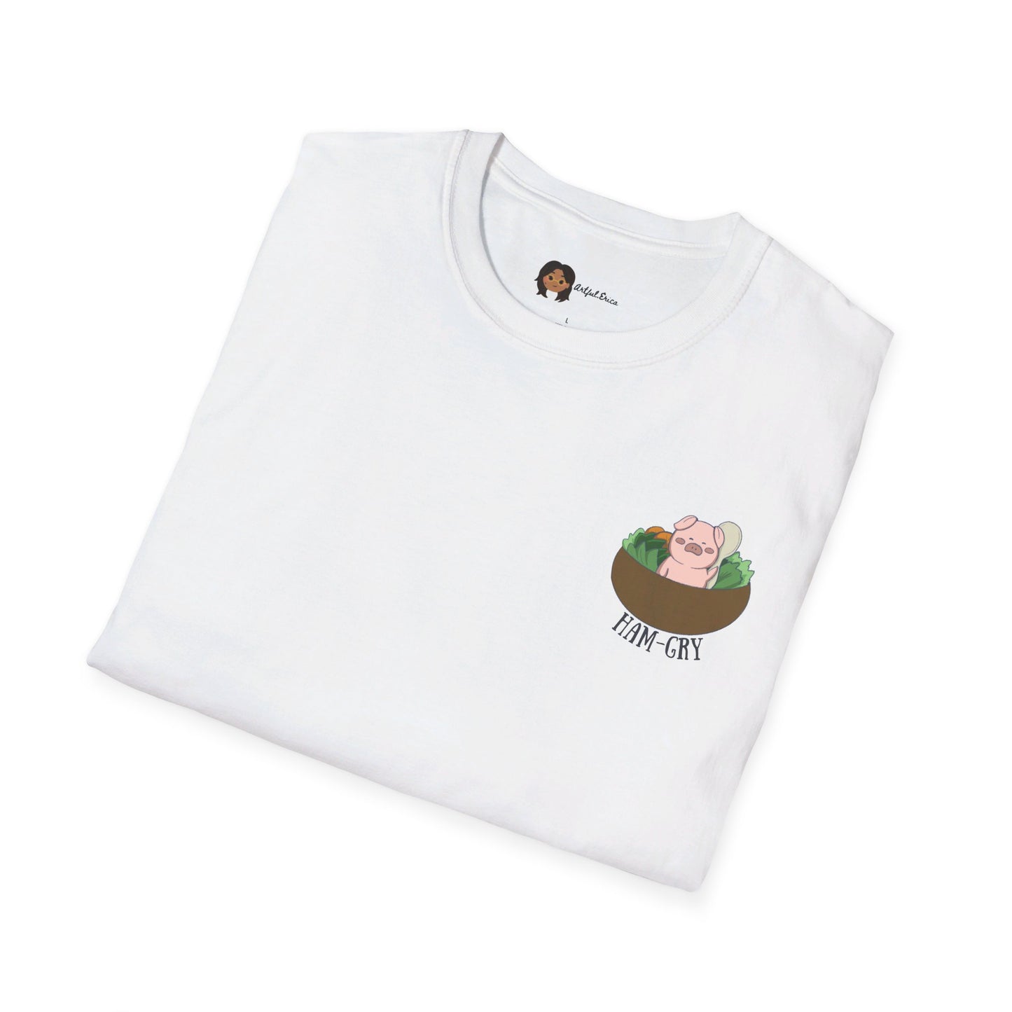 Ham-Gry Pig Pun Hand-Drawn Cartoon Shirt