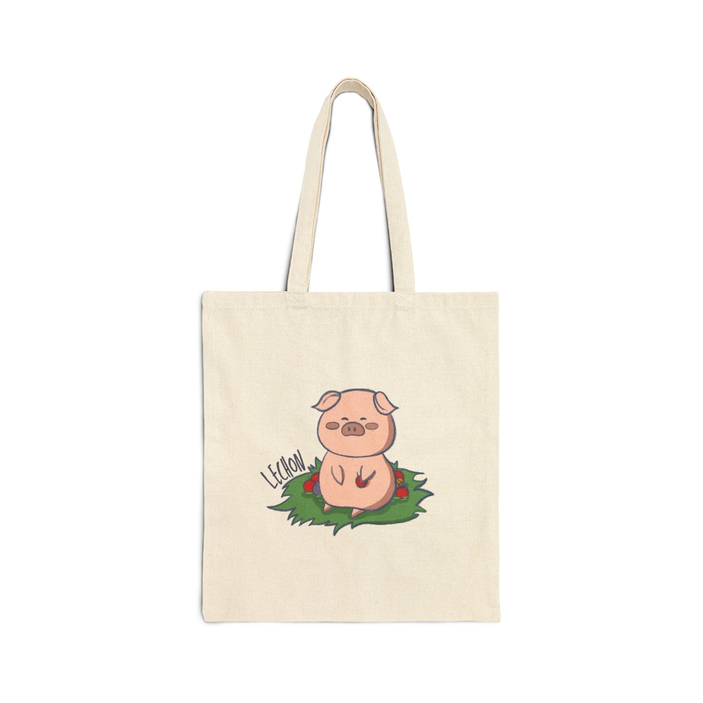 Lechon Pig Pun Hand-Drawn Cartoon Canvas Tote Bag
