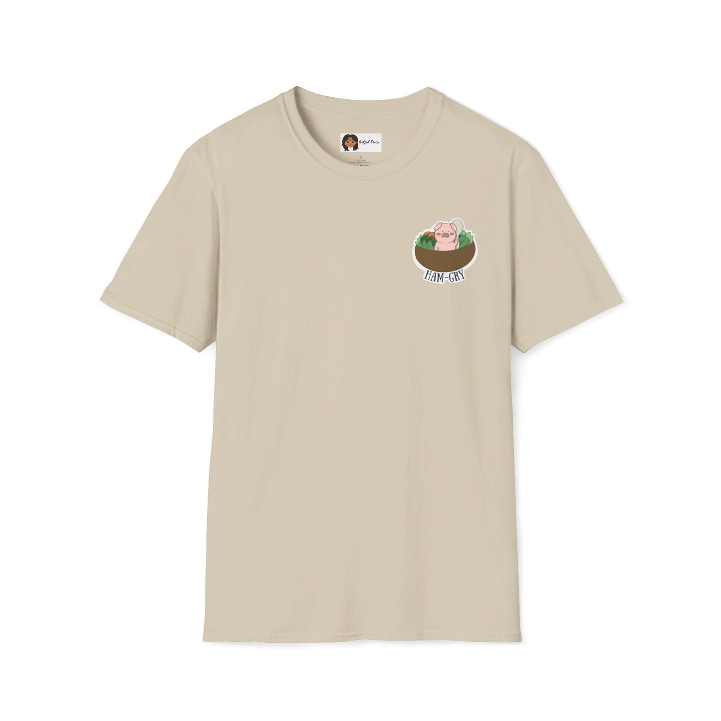 Ham-Gry Pig Pun Hand-Drawn Cartoon Shirt