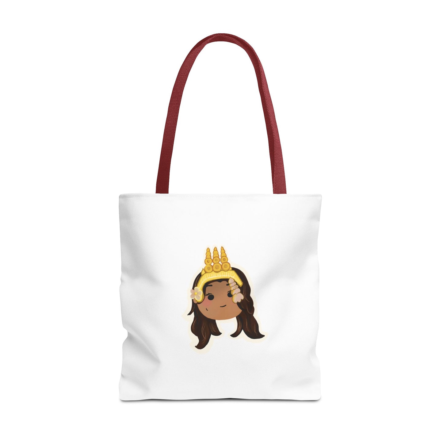 Khmer Apsara Hand-Drawn Cartoon Cotton Canvas Tote Bag 2.0 by ArtfulErica