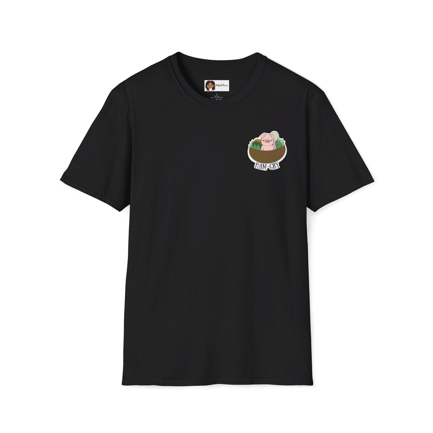 Ham-Gry Pig Pun Hand-Drawn Cartoon Shirt