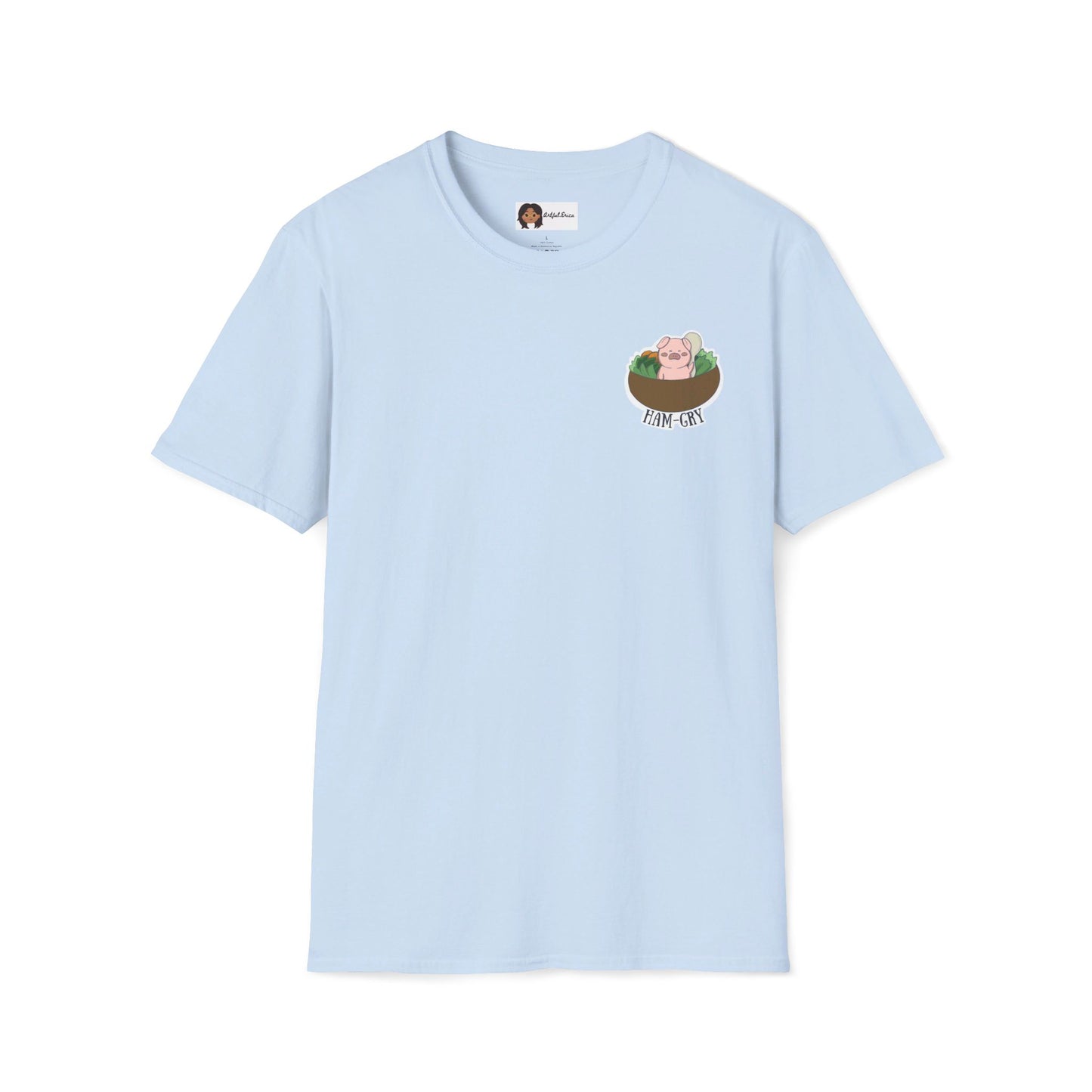 Ham-Gry Pig Pun Hand-Drawn Cartoon Shirt