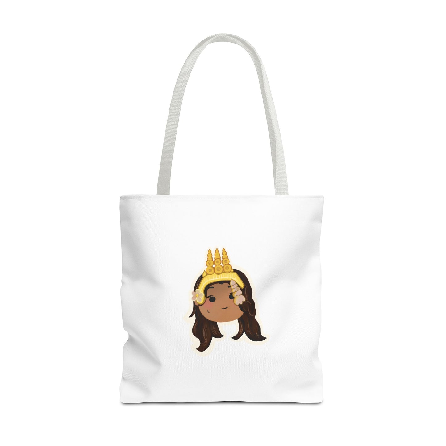 Khmer Apsara Hand-Drawn Cartoon Cotton Canvas Tote Bag 2.0 by ArtfulErica