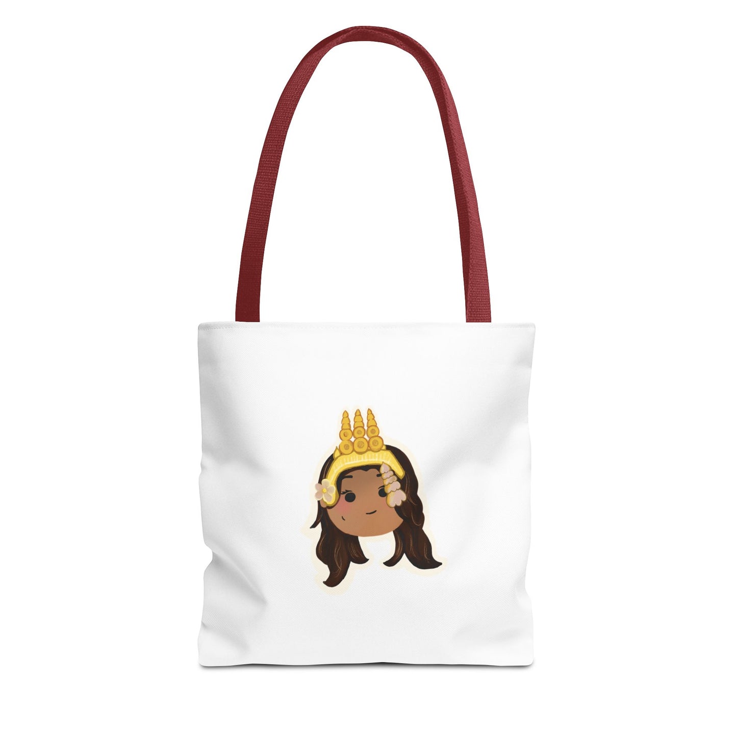 Khmer Apsara Hand-Drawn Cartoon Cotton Canvas Tote Bag 2.0 by ArtfulErica