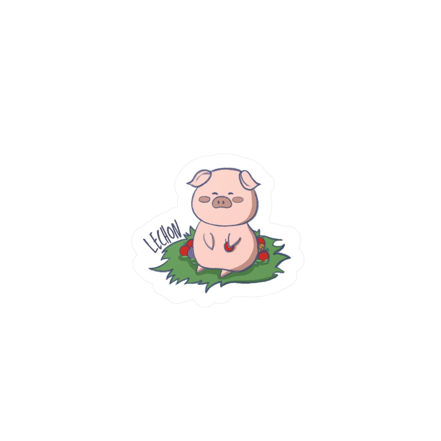 Lechon Pig Pun Hand-Drawn Cartoon Sticker