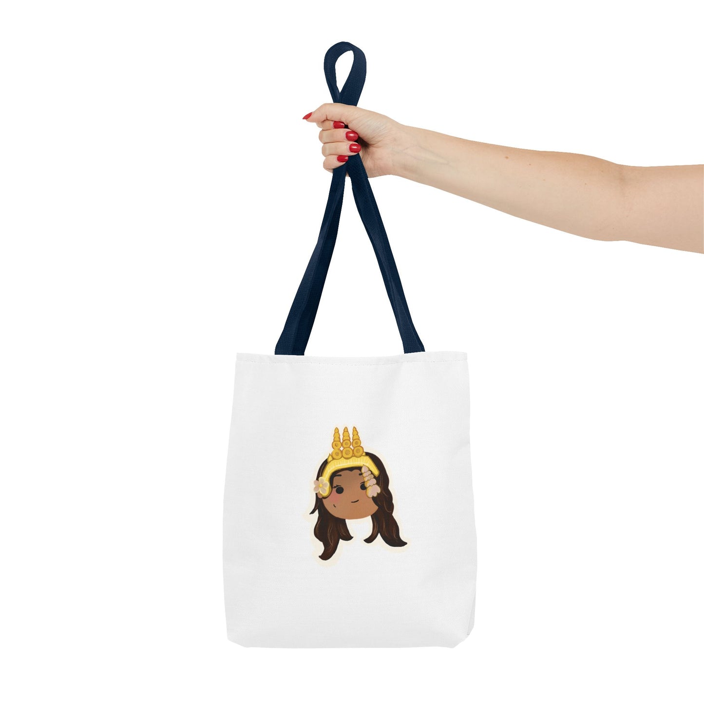 Khmer Apsara Hand-Drawn Cartoon Cotton Canvas Tote Bag 2.0 by ArtfulErica