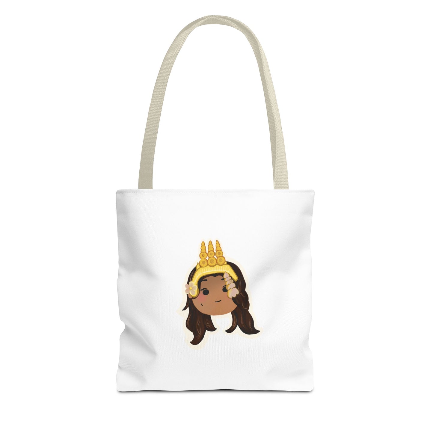 Khmer Apsara Hand-Drawn Cartoon Cotton Canvas Tote Bag 2.0 by ArtfulErica