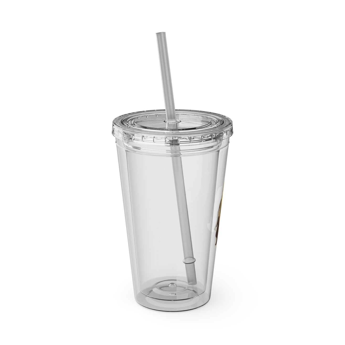 Khmer Apsara Hand Drawn Cartoon Tumbler with Straw, 16 oz