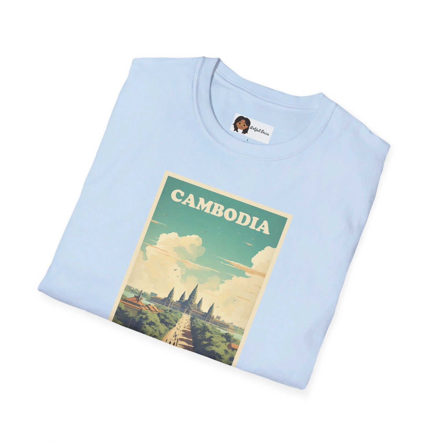 Khmer Tshirt | Cambodia Retro Poster Angkor Wat T-shirt