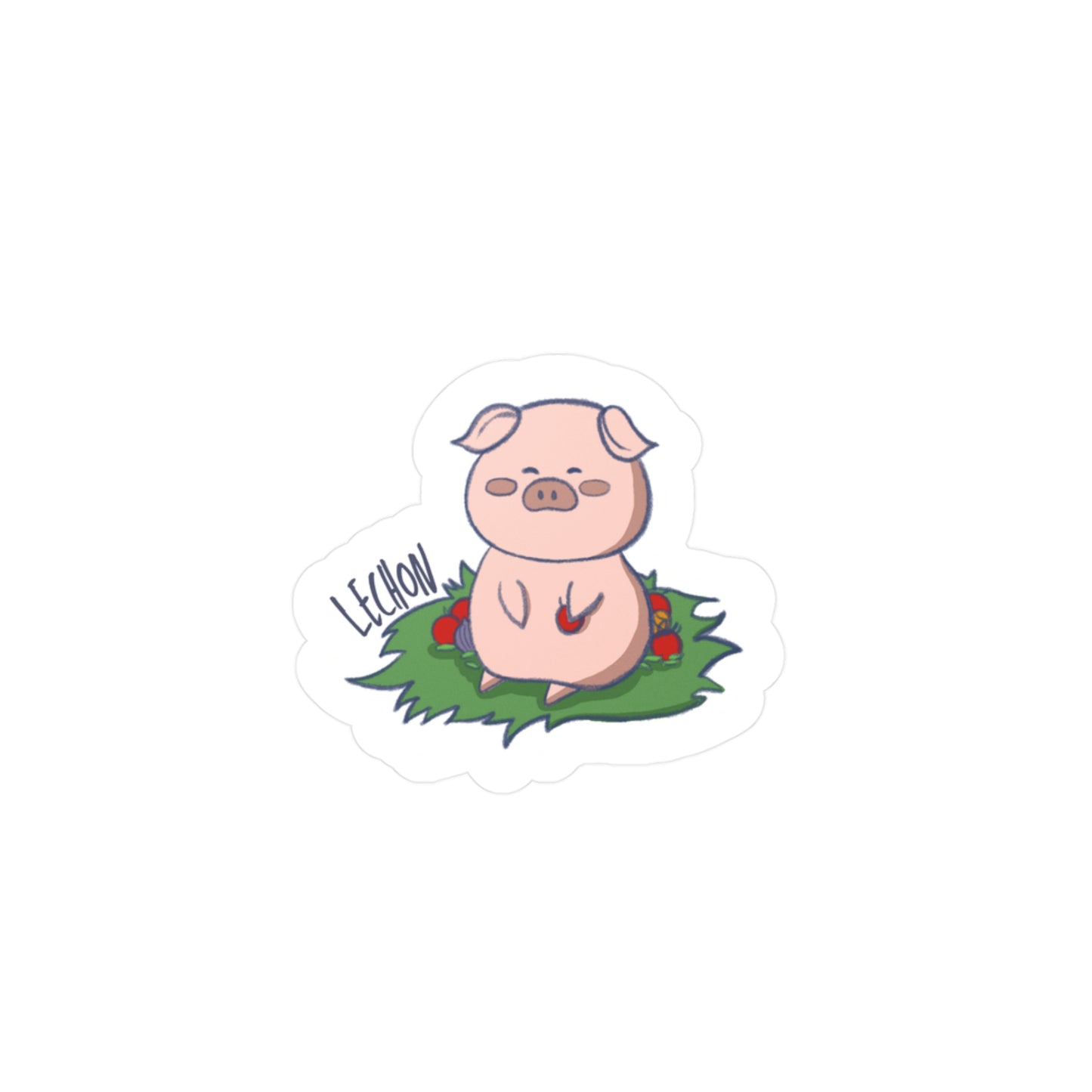 Lechon Pig Pun Hand-Drawn Cartoon Sticker