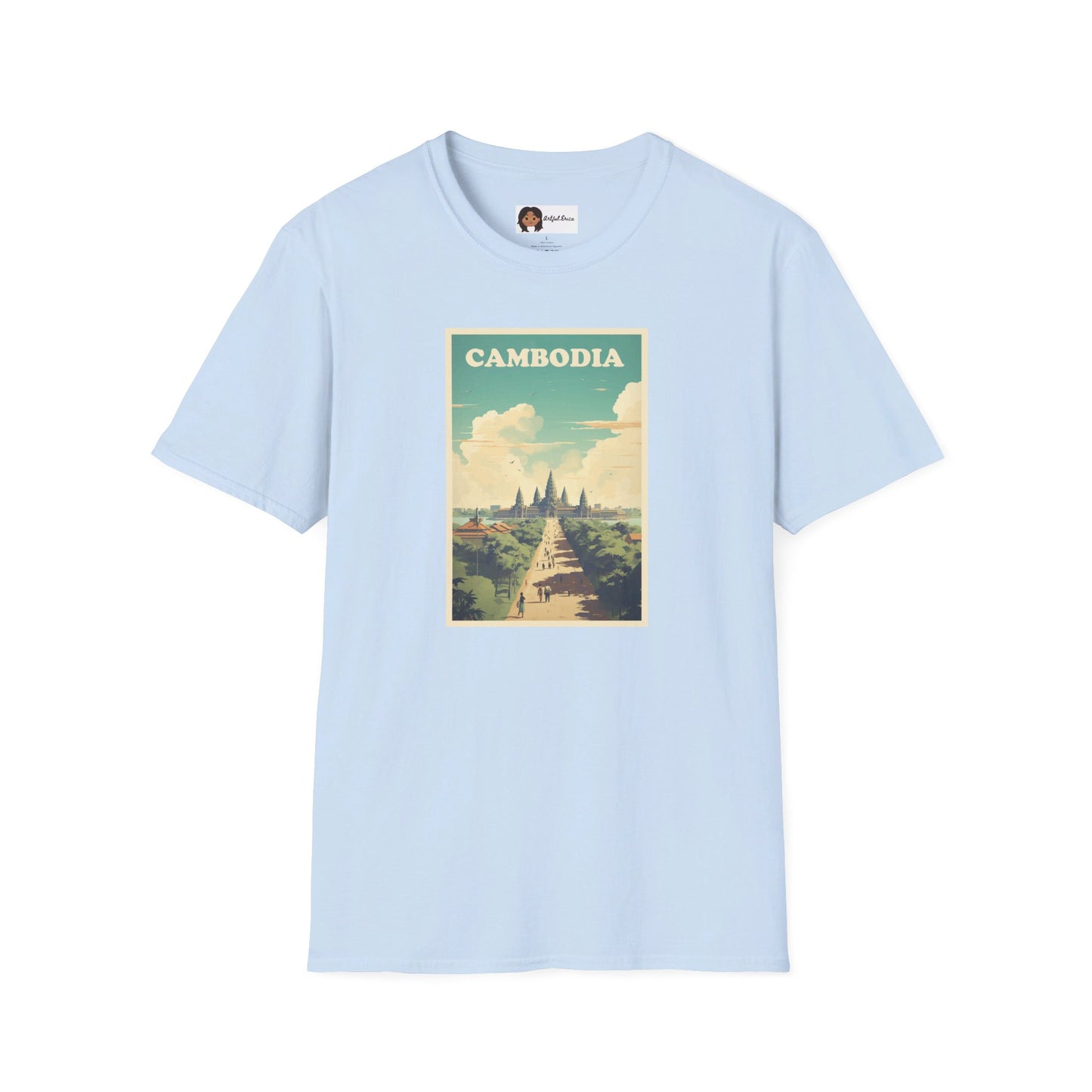 Khmer Tshirt | Cambodia Retro Poster Angkor Wat T-shirt