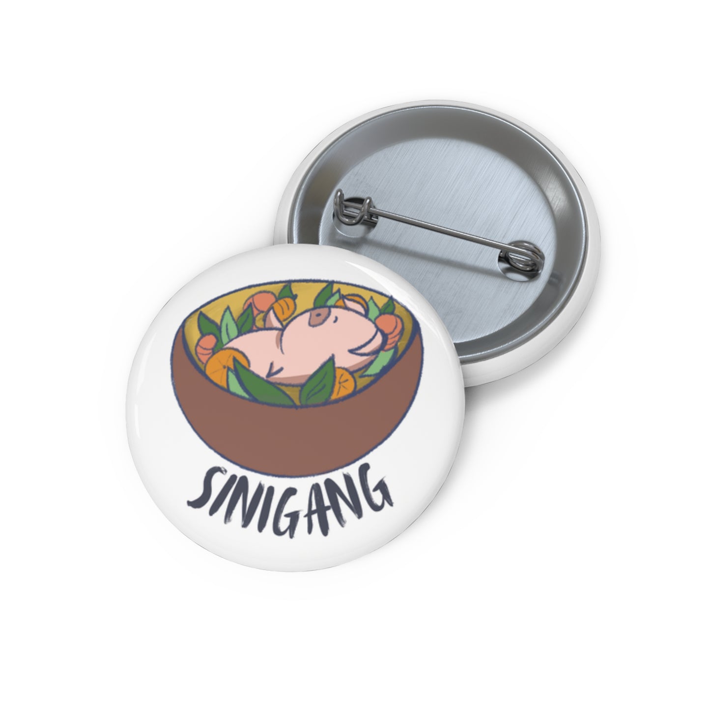 Sinigang Pig Pun Hand-Drawn Cartoon Pin