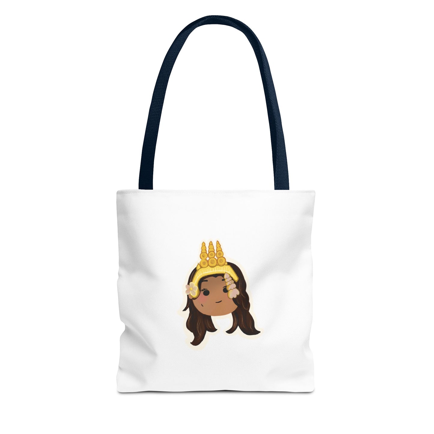 Khmer Apsara Hand-Drawn Cartoon Cotton Canvas Tote Bag 2.0 by ArtfulErica