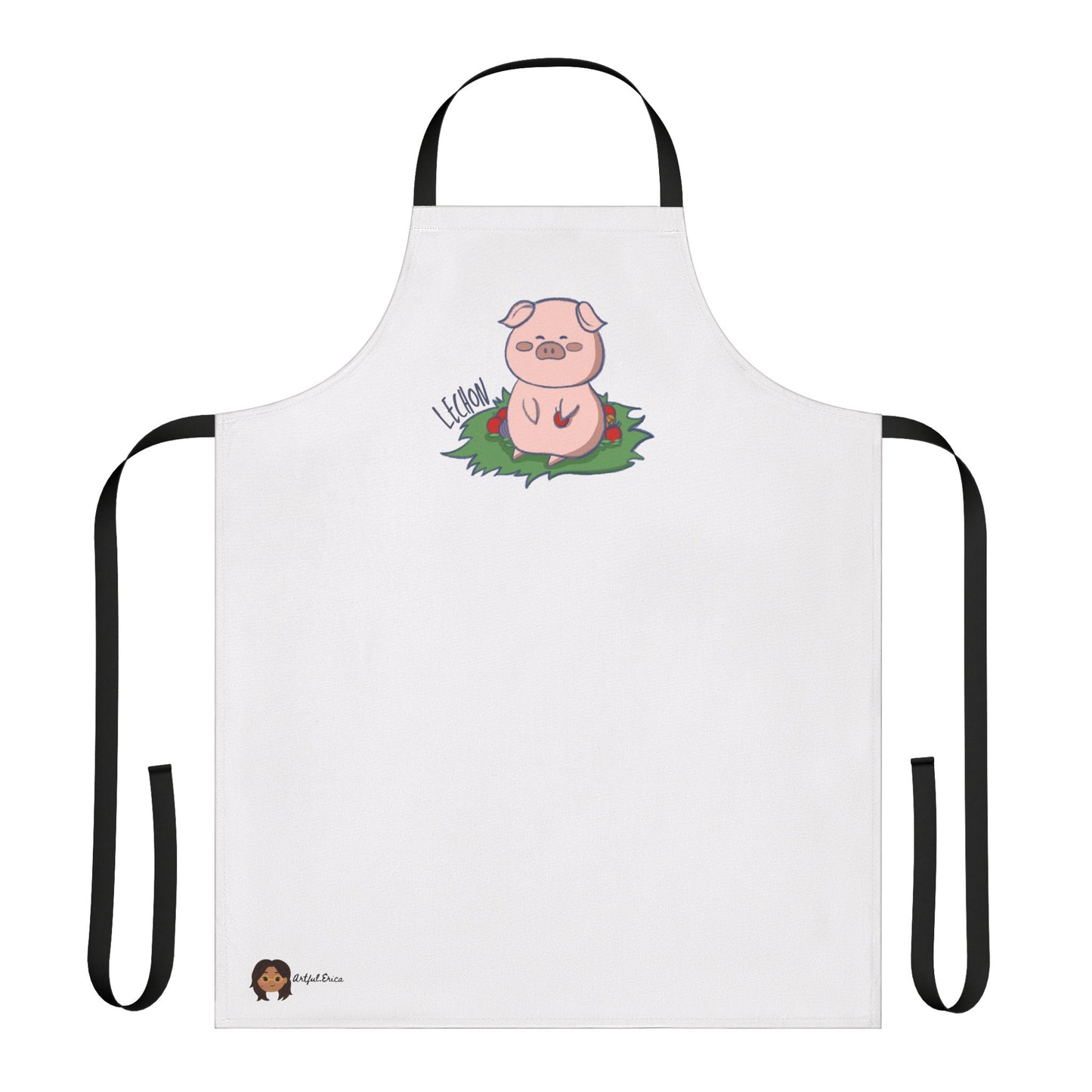 Lechon Pig Pun Hand-Drawn Cartoon Apron