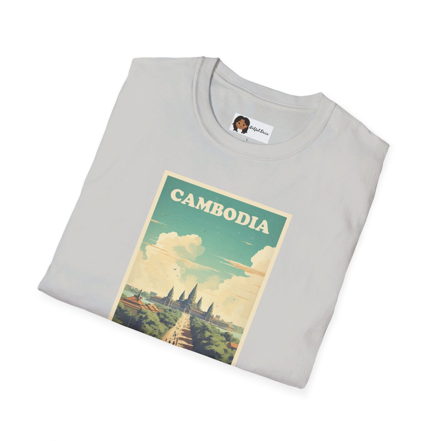 Khmer Tshirt | Cambodia Retro Poster Angkor Wat T-shirt