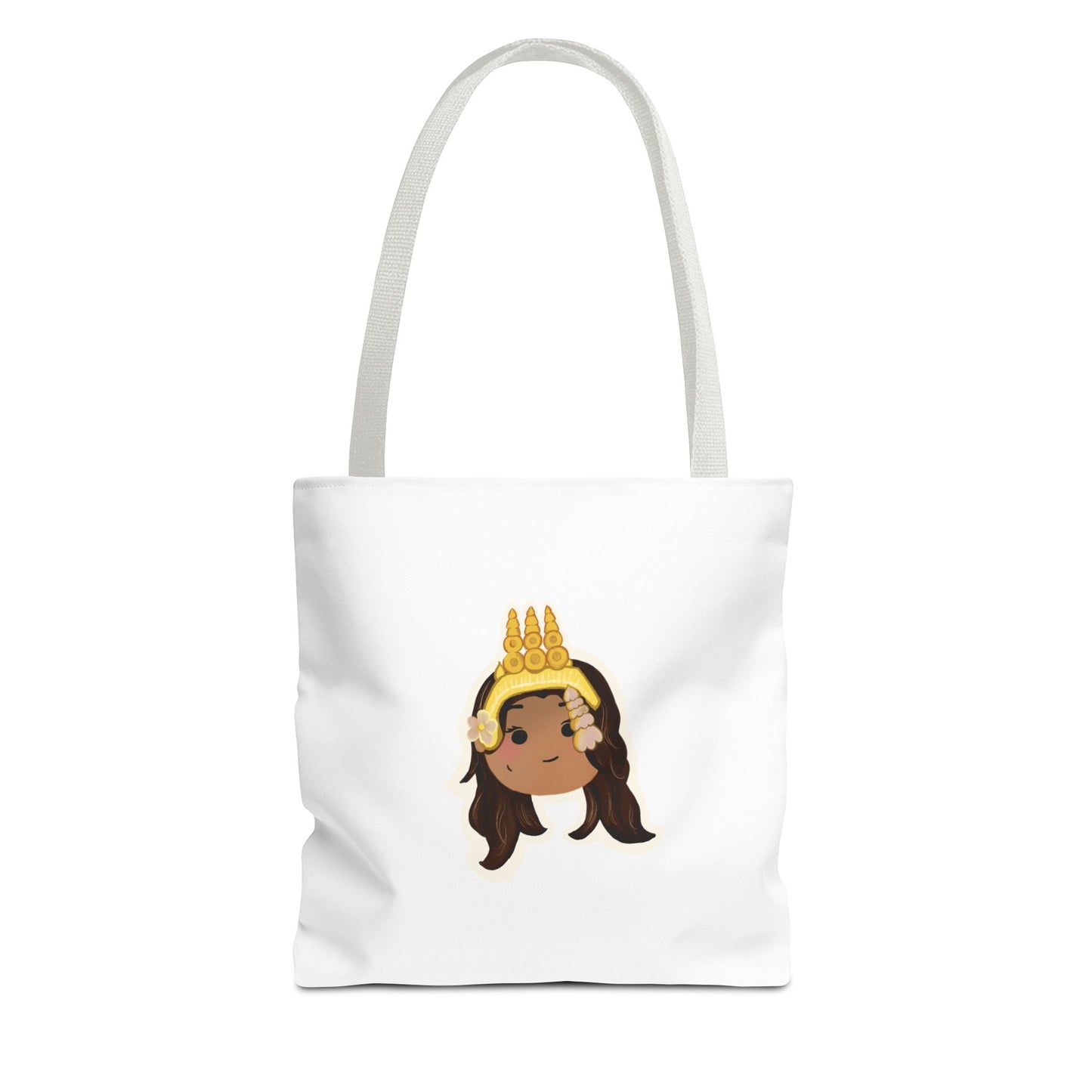 Khmer Apsara Hand-Drawn Cartoon Cotton Canvas Tote Bag 2.0 by ArtfulErica