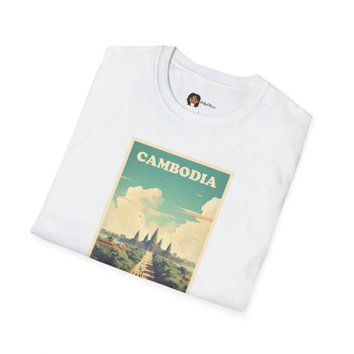 Khmer Tshirt | Cambodia Retro Poster Angkor Wat T-shirt