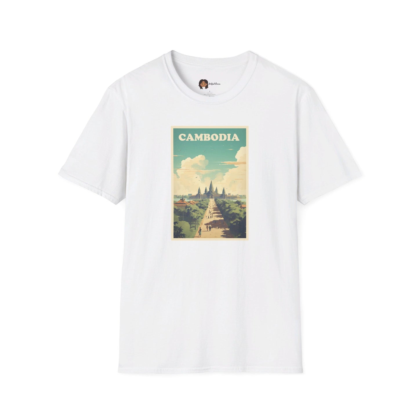 Khmer Tshirt | Cambodia Retro Poster Angkor Wat T-shirt