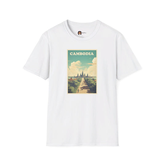 Khmer Tshirt | Cambodia Retro Poster Angkor Wat T-shirt