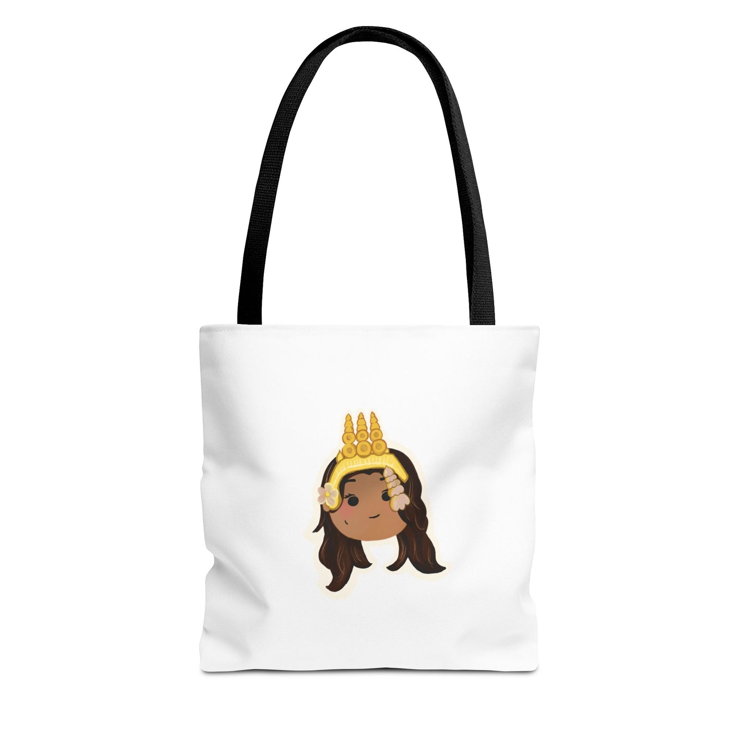 Khmer Apsara Hand-Drawn Cartoon Cotton Canvas Tote Bag 2.0 by ArtfulErica