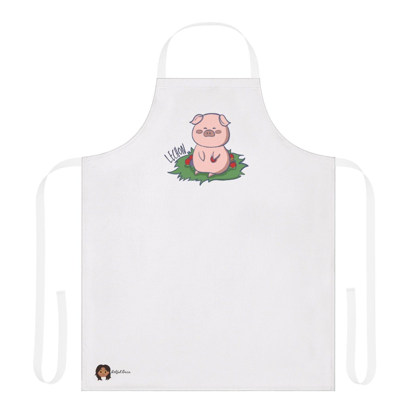 Lechon Pig Pun Hand-Drawn Cartoon Apron