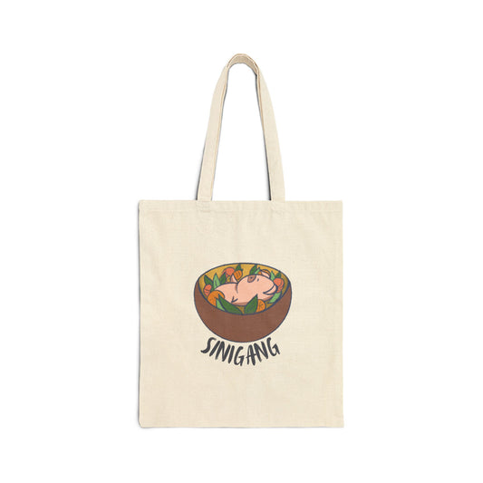 Sinigang Pig Pun Hand-Drawn Cartoon Canvas Tote Bag