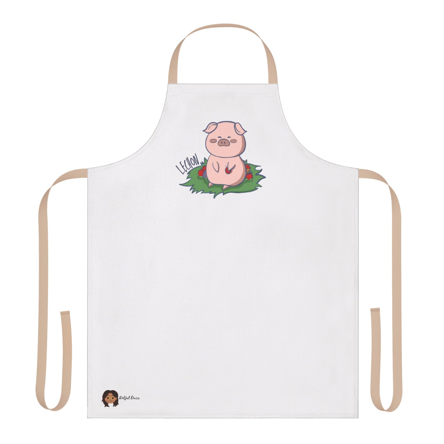 Lechon Pig Pun Hand-Drawn Cartoon Apron