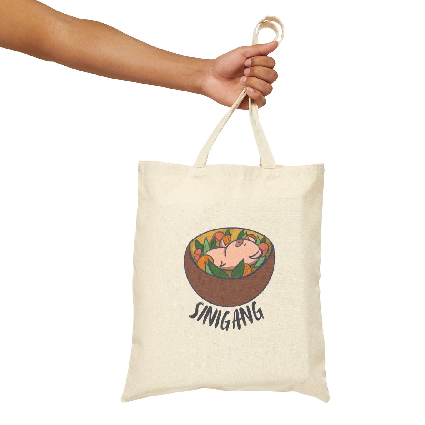 Sinigang Pig Pun Hand-Drawn Cartoon Canvas Tote Bag