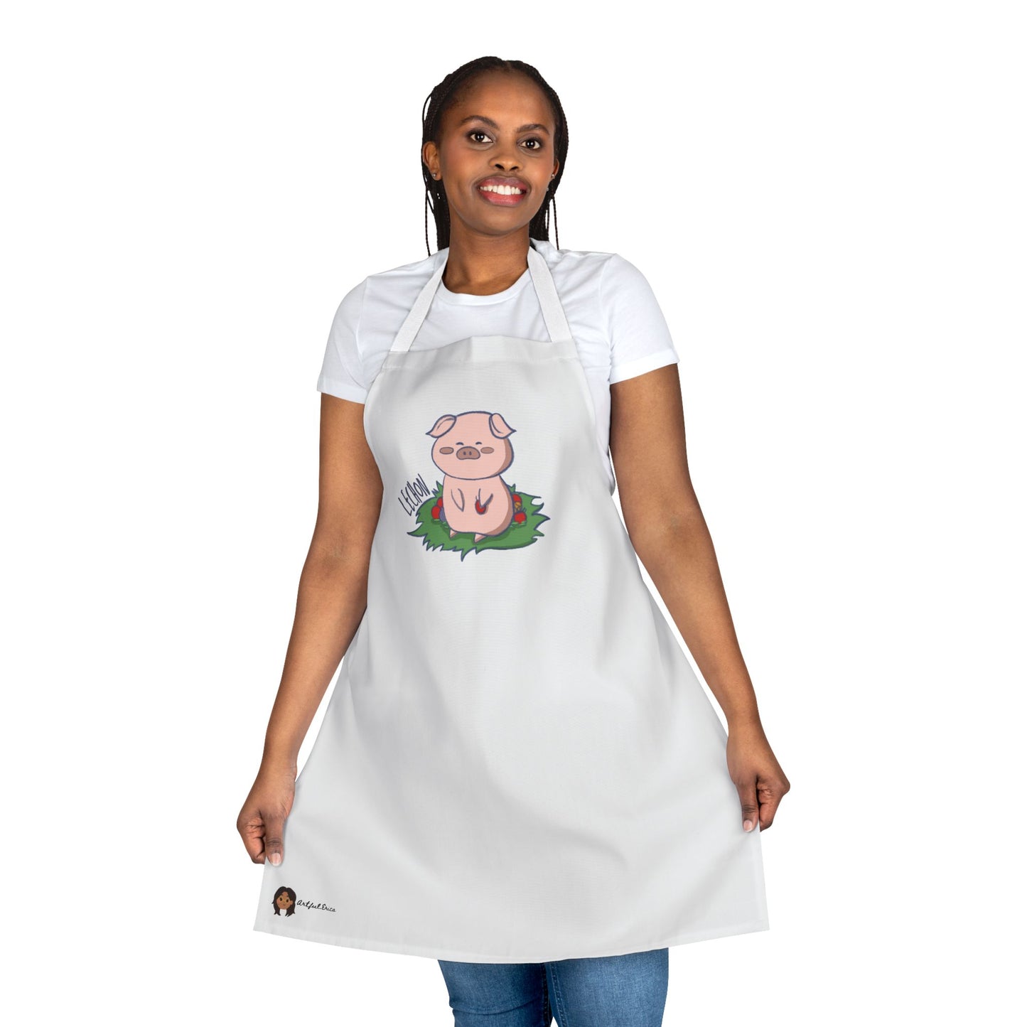 Lechon Pig Pun Hand-Drawn Cartoon Apron