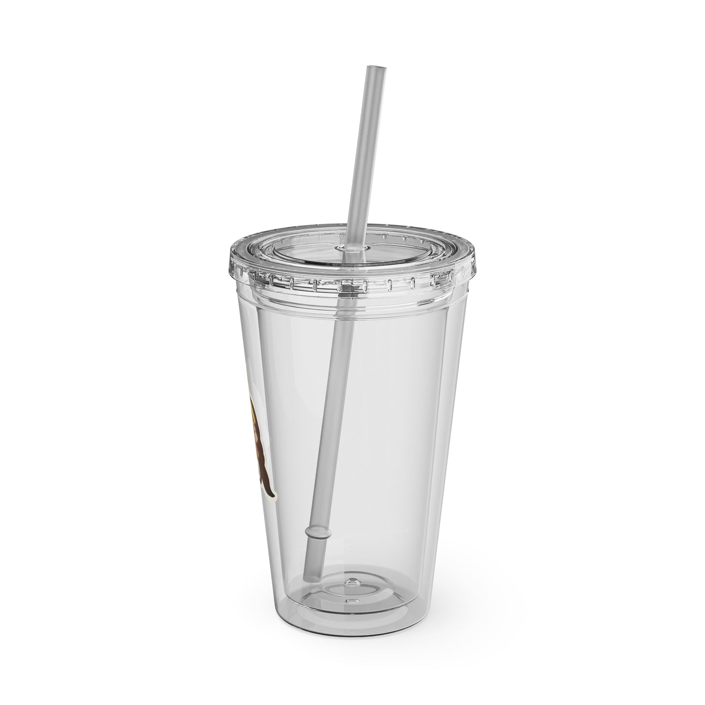 Khmer Apsara Hand Drawn Cartoon Tumbler with Straw, 16 oz