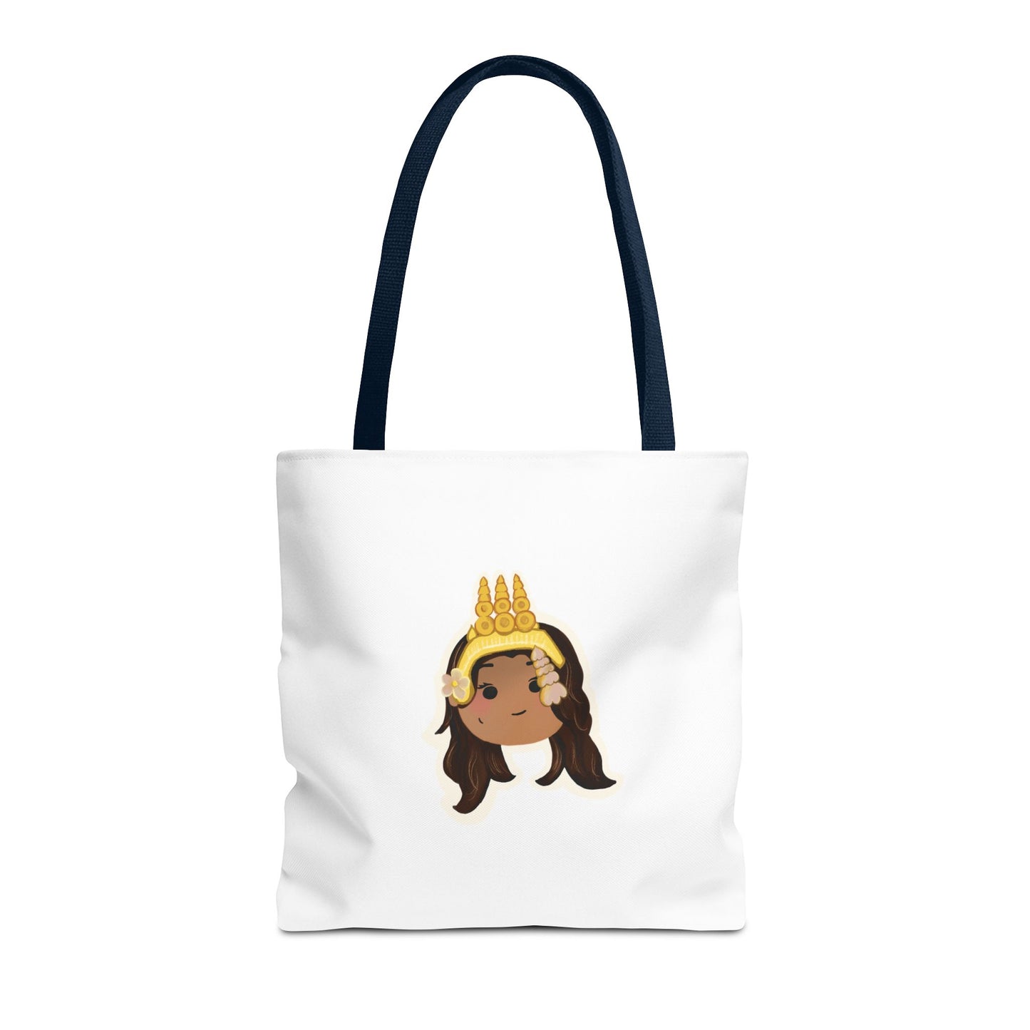 Khmer Apsara Hand-Drawn Cartoon Cotton Canvas Tote Bag 2.0 by ArtfulErica