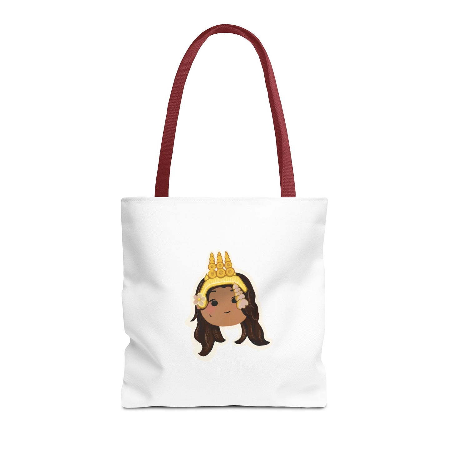 Khmer Apsara Hand-Drawn Cartoon Cotton Canvas Tote Bag 2.0 by ArtfulErica