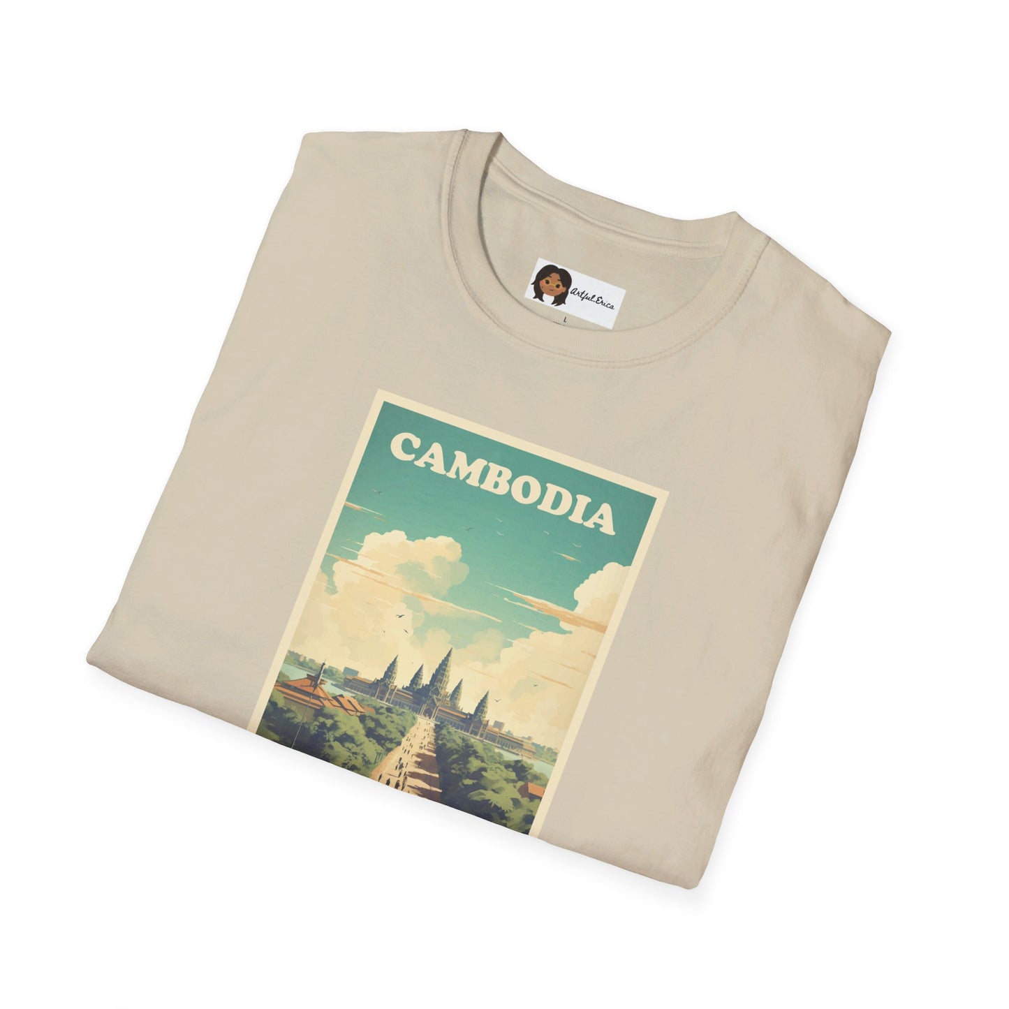 Khmer Tshirt | Cambodia Retro Poster Angkor Wat T-shirt